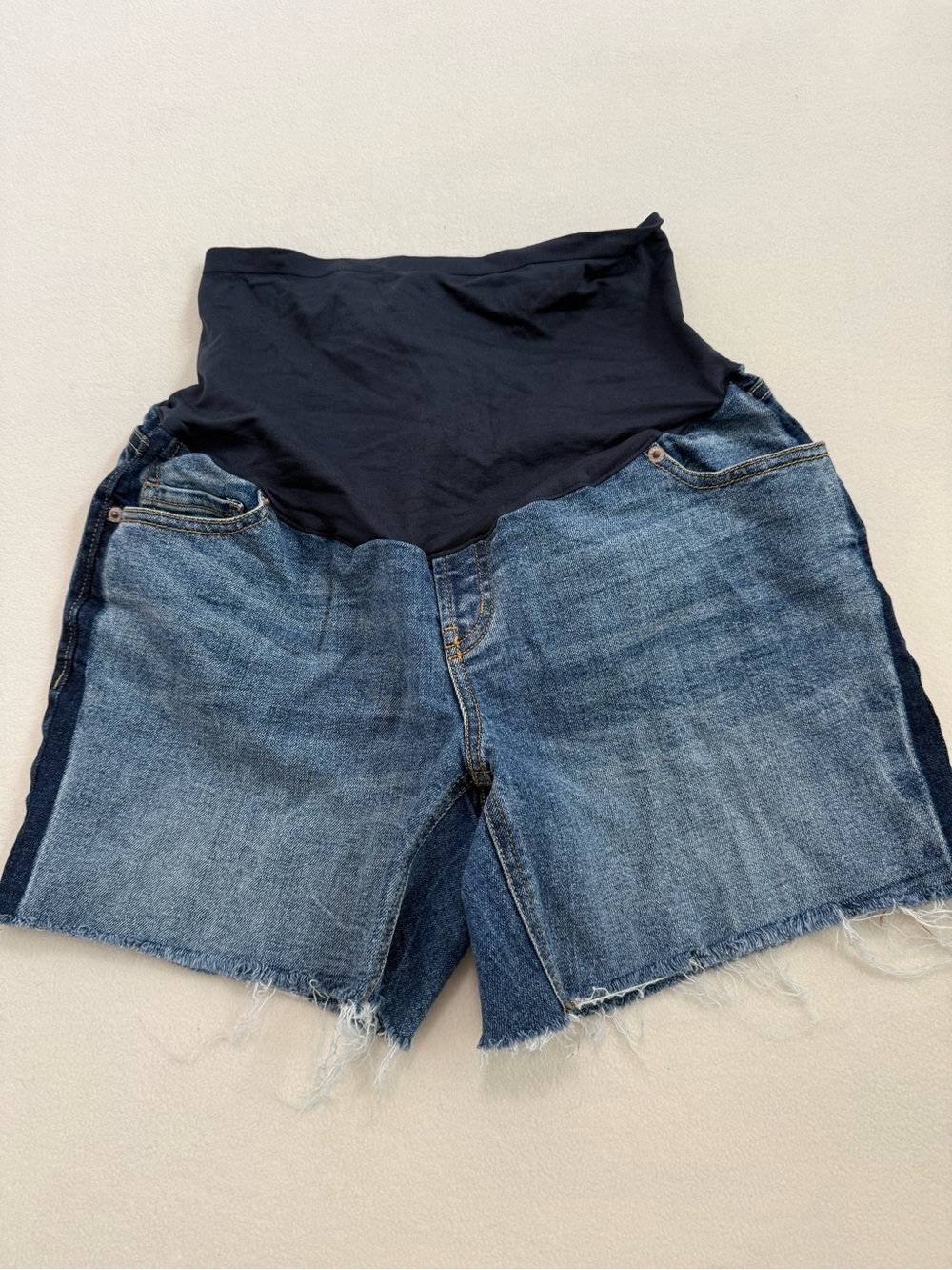 Old Navy Maternity Denim Cutoff Shorts with Navy Belly Panel